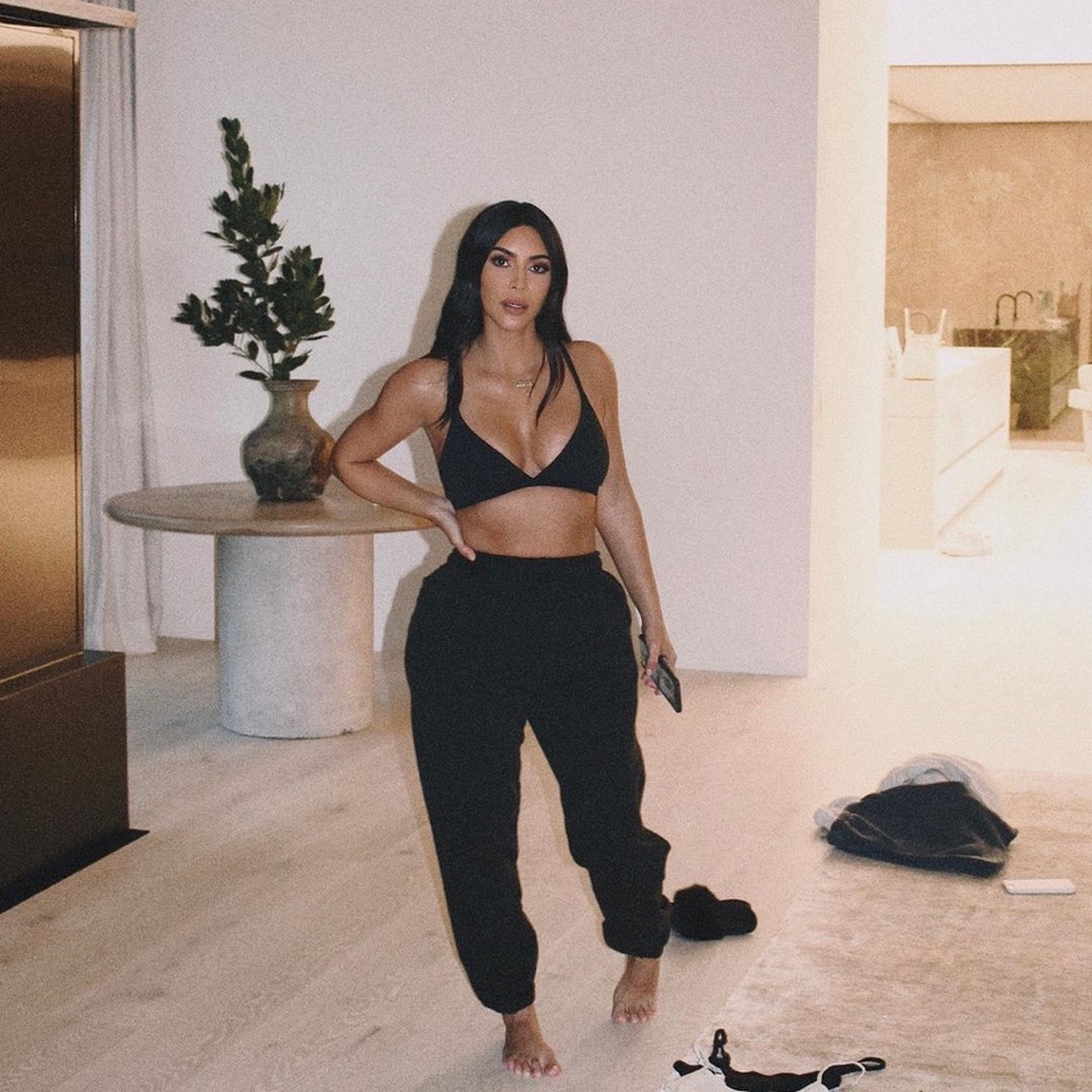 Skims cotton fleece black sweatpants